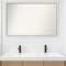 Eva White Silver Narrow Non-Beveled Custom Framed Bathroom Vanity Wall Mirror